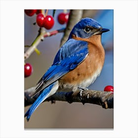 Eastern Bluebird-Reimagined 30 Canvas Print