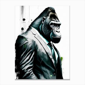 Gorilla In Suit Gorillas Graffiti Style 1 Canvas Print
