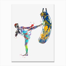 Kickbox Male Martial Artist 3 Canvas Print
