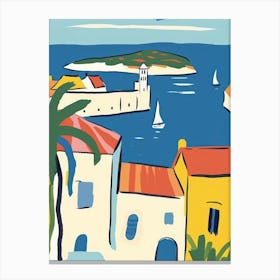 Travel Poster Happy Places Dubrovnik 3 Canvas Print
