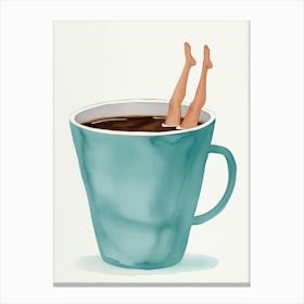 Coffee Cup With Legs Canvas Print