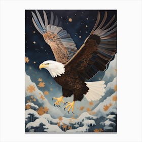 Bald Eagle 3 Gold Detail Painting Canvas Print