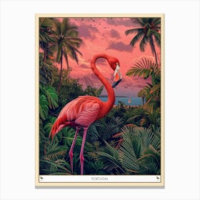 Greater Flamingo Portugal Tropical Illustration 7 Poster Canvas Print