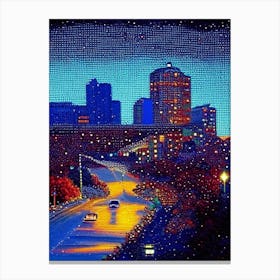 Memphis, City Us  Pointillism Canvas Print