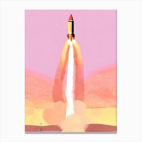 Rocket Launch watercolor Canvas Print