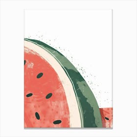 Watermelon Close Up Illustration 1 Canvas Print