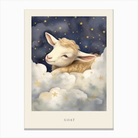 Sleeping Baby Goat Nursery Poster Canvas Print