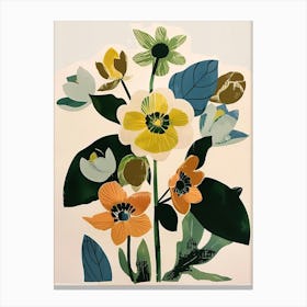 Painted Florals Hellebore 2 Canvas Print