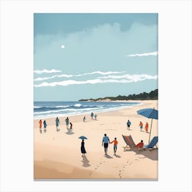 People On The Beach Painting (2) Canvas Print