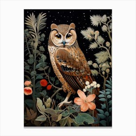 Dark And Moody Botanical Owl 1 Canvas Print