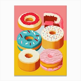 Donuts Vintage Illustration 6 Canvas Print