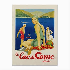 Lake Como Italy Vintage Travel Poster Canvas Print