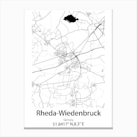 Rheda Wiedenbruck,Germany Minimalist Map Canvas Print