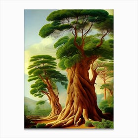 Trees Trunks Branches Twisted Nature Wood Parkland Getaway Relax Roots Canvas Print
