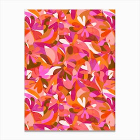 Abstract Flowers - Orange Canvas Print