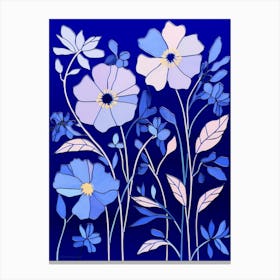 Blue Flower Illustration Asters 4 Canvas Print