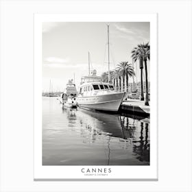Poster Of Cannes, Black And White Analogue Photograph 4 Canvas Print