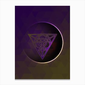Geometric Neon Glyph Abstract on Jewel Tone Triangle Pattern 491 Canvas Print