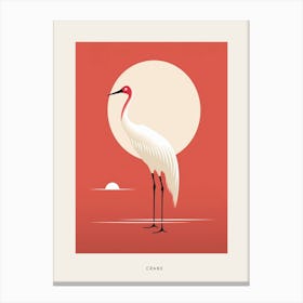 Minimalist Crane 2 Bird Poster Canvas Print