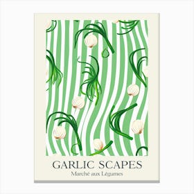 Marche Aux Legumes Garlic Scapes Summer Illustration 5 Canvas Print