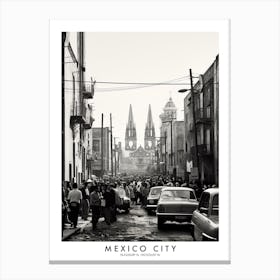Poster Of Mexico City, Black And White Analogue Photograph 4 Canvas Print
