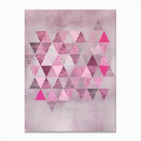 Pink Glamour Triangles Canvas Print