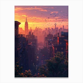 Sunset In New York City 3 Canvas Print