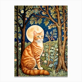 William Morris Cat In The Woods 3 Canvas Print