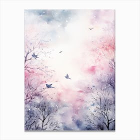 Bird Flock Watercolour 4 Canvas Print