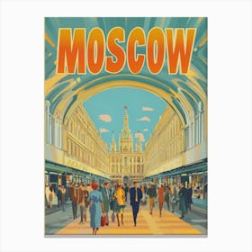 Aihrgdesign A 1970s Inspired Travel Poster For Moscow 2 Canvas Print