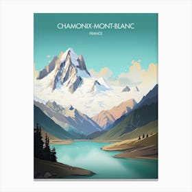 Poster Of Chamonix Mont Blanc   France, Ski Resort Illustration 1 Canvas Print
