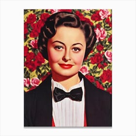 Olivia De Havilland Illustration Movies Canvas Print