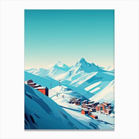Val Thorens   France, Ski Resort Illustration 2 Simple Style Canvas Print