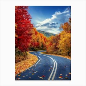 Beautiful Road In Autumn 10 Canvas Print