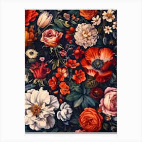 Floral Wallpaper Inspired By William Morris 2 Canvas Print