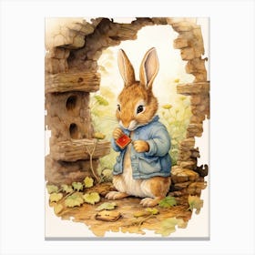 Bunny Puzzles Rabbit Prints Watercolour 3 Canvas Print