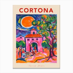 Cortona Italia Travel Poster Canvas Print