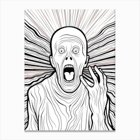 Line Art Inspired By The Scream 1 Canvas Print