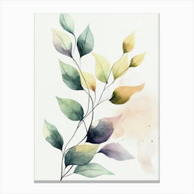 Watercolor Leaves Canvas Print