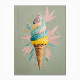 Portrait Of An Ice Cream Cone Canvas Print