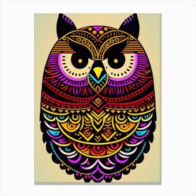 Tribal Owl Illustration Canvas Print