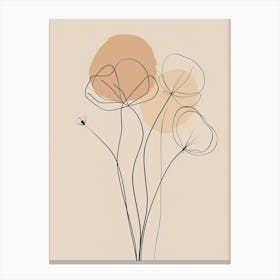 Ljubljana Botanical Garden Boho Line Art Canvas Print