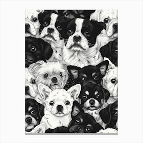 Perfectly Repeatable Artwork With Cute Dog Faces 34 Canvas Print