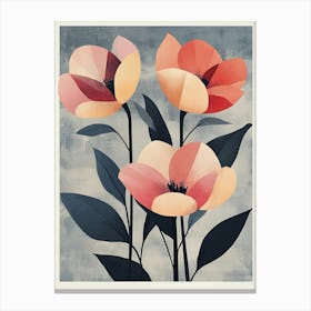 Three Pink Flowers Canvas Print