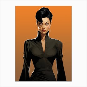 Stylish Villain Lady From The 70s Canvas Print