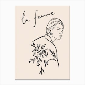 La Femme. Minimalist Portrait. French Line Canvas Print