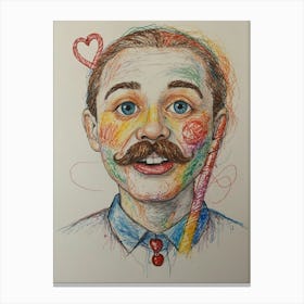 Clown With Mustache Canvas Print