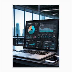 Corporate Dashboard Displaying Performance Metrics Client Engagement Data Marketing Overview Busi (2) Canvas Print