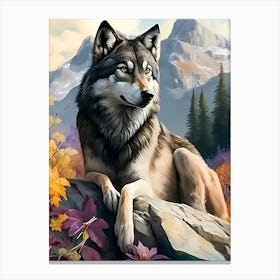 Wolf In Autumn Canvas Print