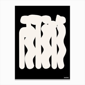 The Dance Black And White Original Abstract Minimalist Canvas Print